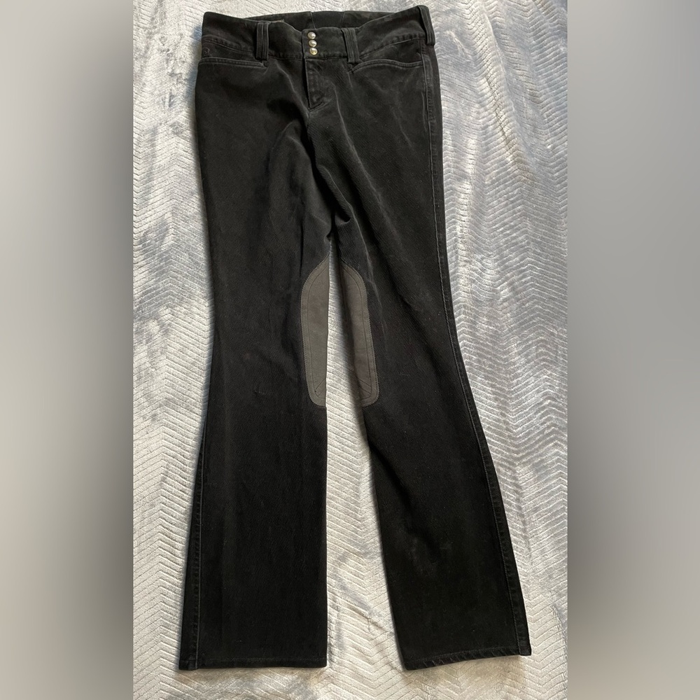 Women’s Ariat Corduroy Knee Patch Breeches Riding Pants Black 30L